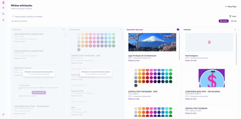 Kanban_iFlow Visualização Kanban dos projetos no iFlow